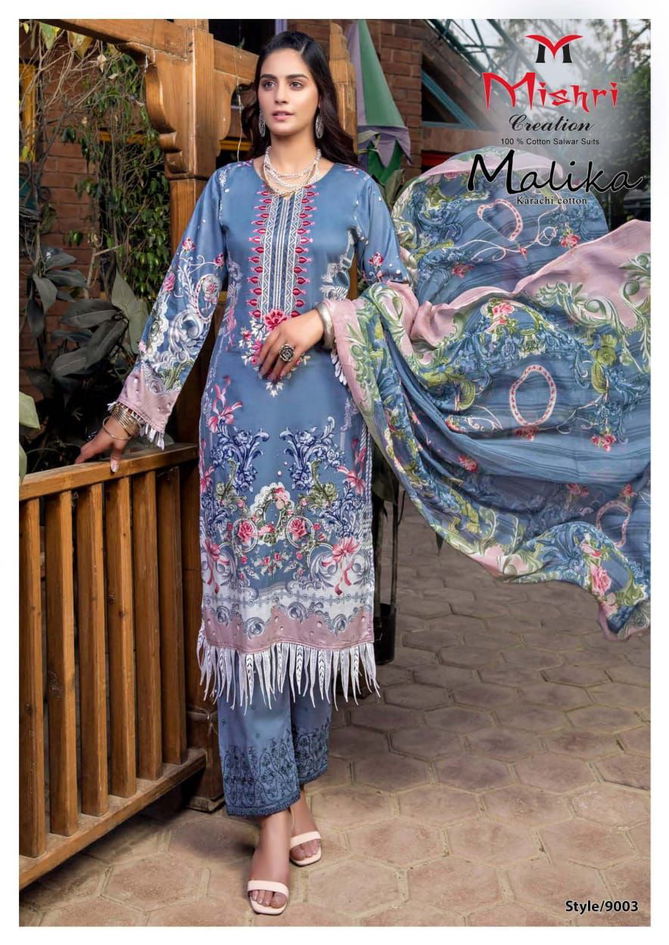 Malika Vol 9 By Mishri  Karachi Cotton Dress Material Catalog